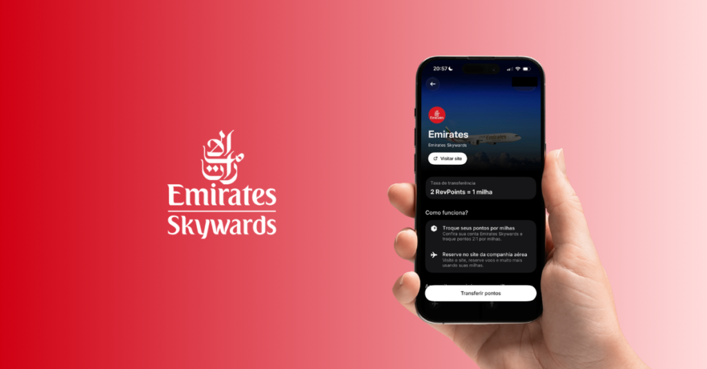 Revolut amplia RevPoints com transferência para Emirates Skywards na proporção 2:1 Revolut amplia RevPoints com transferência para Emirates Skywards na proporção 2:1